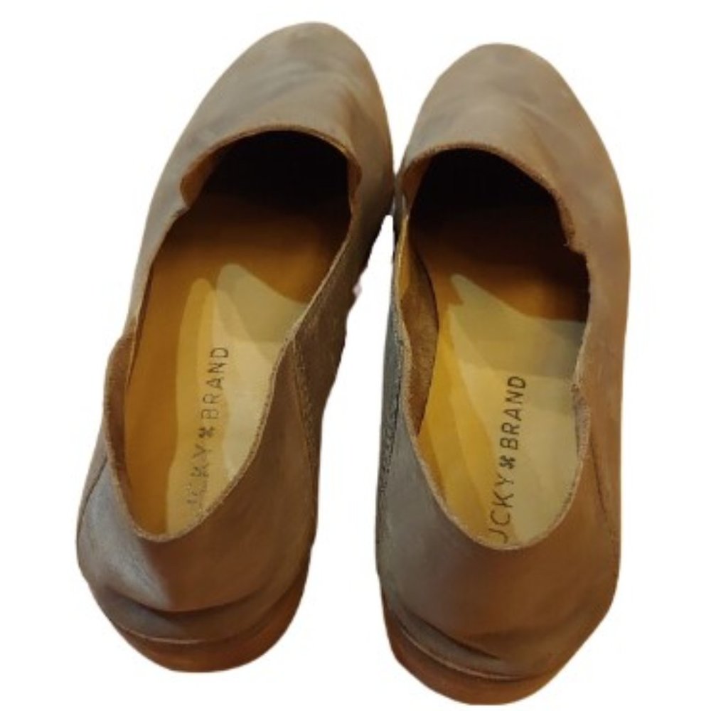 Lucky Brand Cahill Leather Open Grey Slip On Shoes - Picture 7 of 7